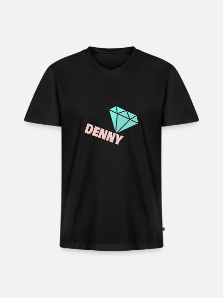 Diamond Denny - Men's Premium Organic T-shirt with V-neck - black