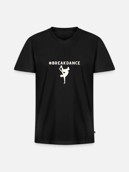 Breakdance - Männer Premium Bio T-Shirt mit V-Ausschnitt - Schwarz