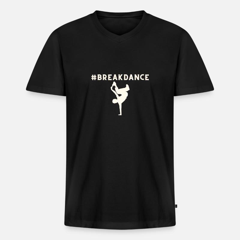 Breakdance - Männer Premium Bio T-Shirt mit V-Ausschnitt - Schwarz