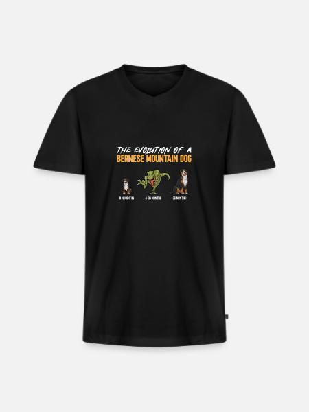 Bernese Mountain Dog - Men's Premium Organic T-shirt with V-neck - black