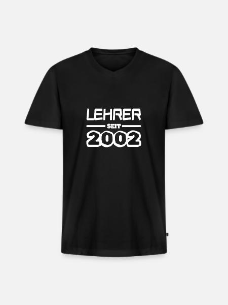 2002 2002 - Männer Premium Bio T-Shirt mit V-Ausschnitt - Schwarz