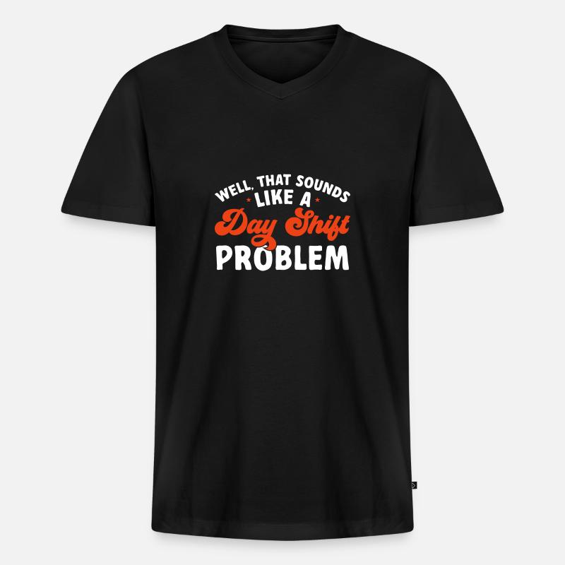 Nachtschicht Krankenschwester - Männer Premium Bio T-Shirt mit V-Ausschnitt - Schwarz