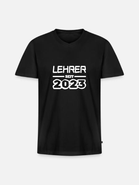2023 - Men's Premium Organic T-shirt with V-neck - black
