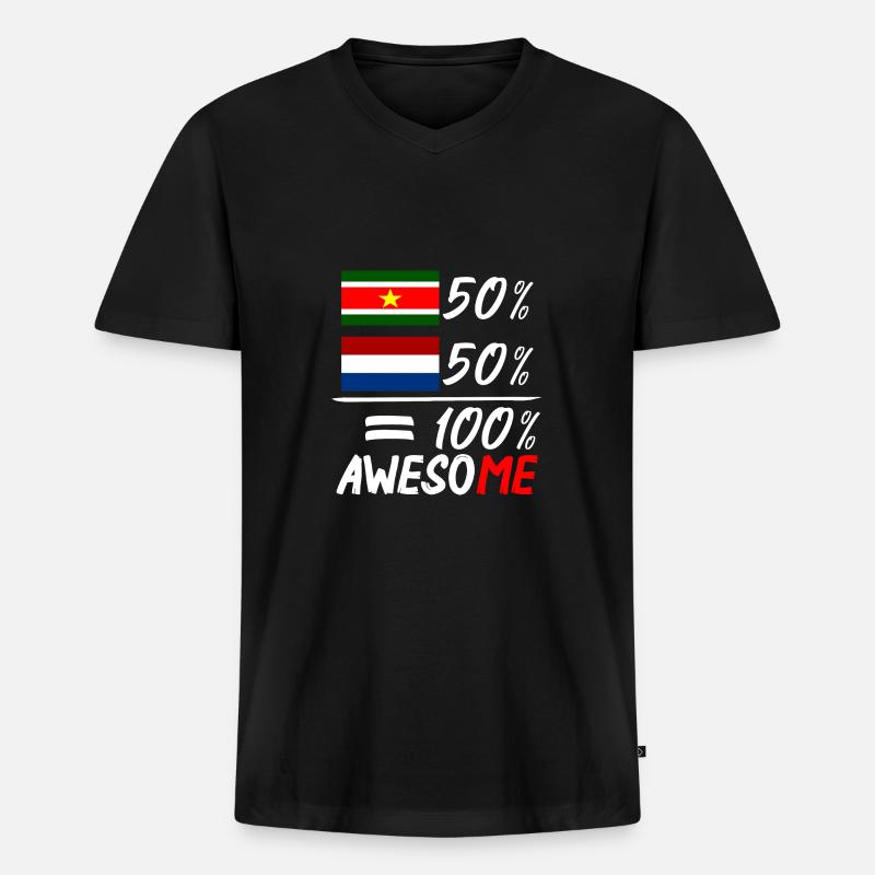 Half Nederlander half Surinaams - Männer Premium Bio T-Shirt mit V-Ausschnitt - Schwarz