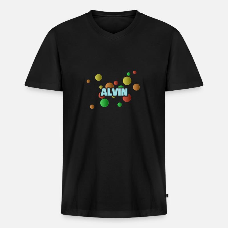 Bällebad Alvin - Männer Premium Bio T-Shirt mit V-Ausschnitt - Schwarz