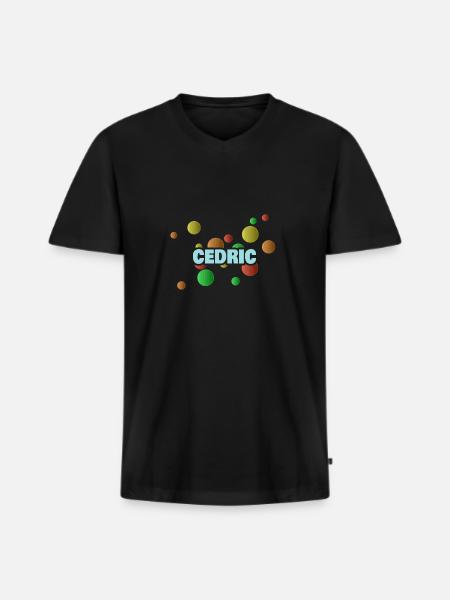 Gift for Cedric - Men's Premium Organic T-shirt with V-neck - black