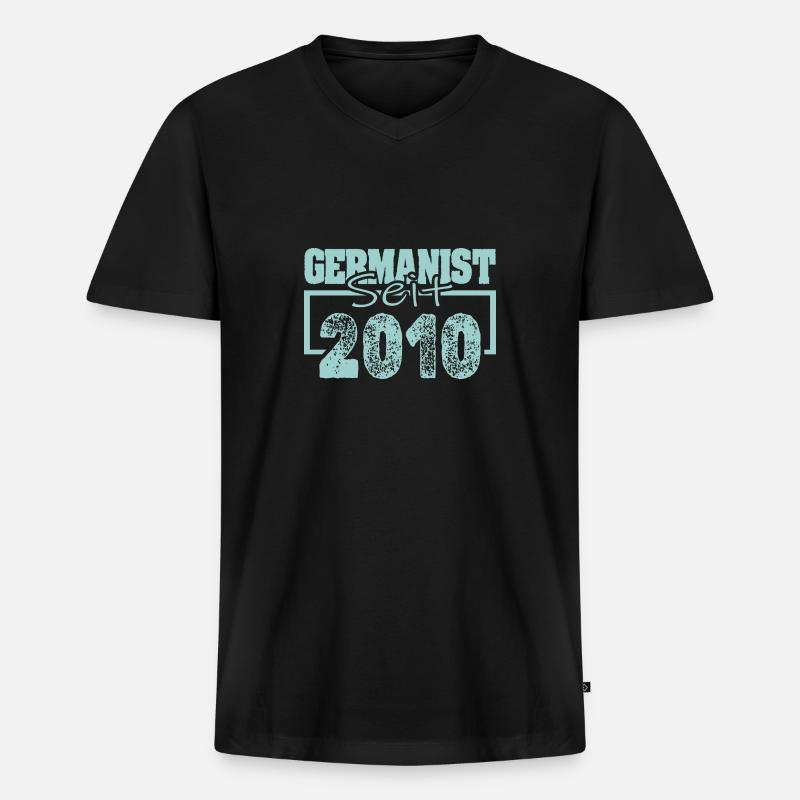 seit 2010 - Männer Premium Bio T-Shirt mit V-Ausschnitt - Schwarz