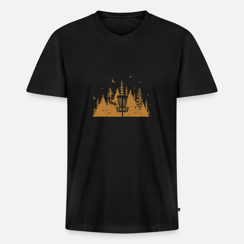 Discgolf Disc Golf Frisbee - Männer Premium Bio T-Shirt mit V-Ausschnitt - Schwarz