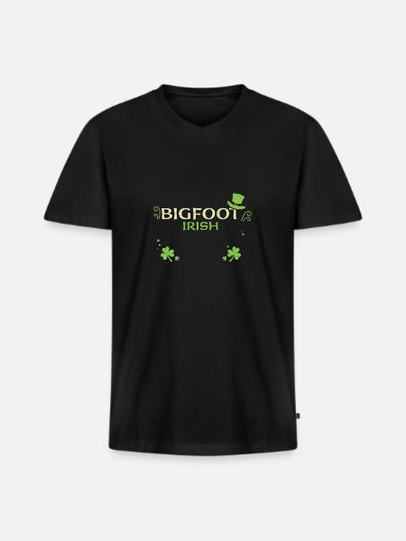 Bigfoot Irish - St. Patrick's Day - Men's Premium Organic T-shirt with V-neck - black