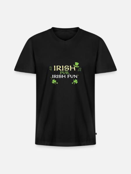 Irish pub, Irish fun - Männer Premium Bio T-Shirt mit V-Ausschnitt - Schwarz
