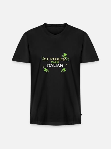 St. Patrick Was Italian - Männer Premium Bio T-Shirt mit V-Ausschnitt - Schwarz