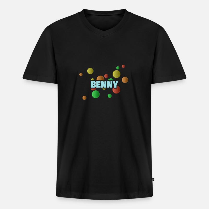 Geschenk Vorname Benny - Männer Premium Bio T-Shirt mit V-Ausschnitt - Schwarz