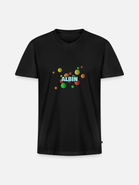 First name Albin - Men's Premium Organic T-shirt with V-neck - black