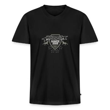 Year: 2019 - Men's Premium Organic T-shirt with V-neck - black - Front - Nico (187cm)