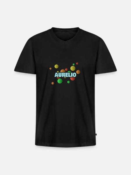 First name Aurelio - Men's Premium Organic T-shirt with V-neck - black