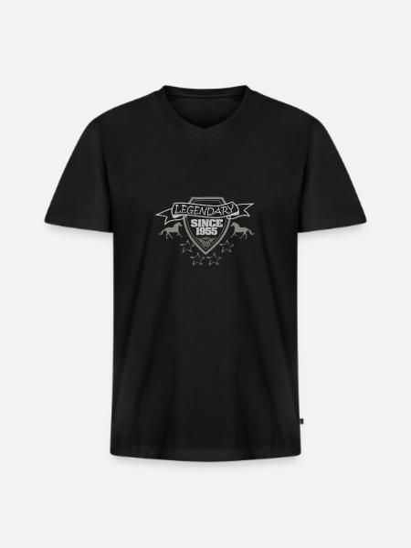 Cheval 1955 - T-shirt encolure en V Premium bio Homme - noir