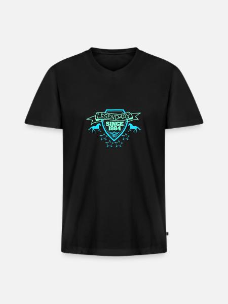 1984 - Men's Premium Organic T-shirt with V-neck - black