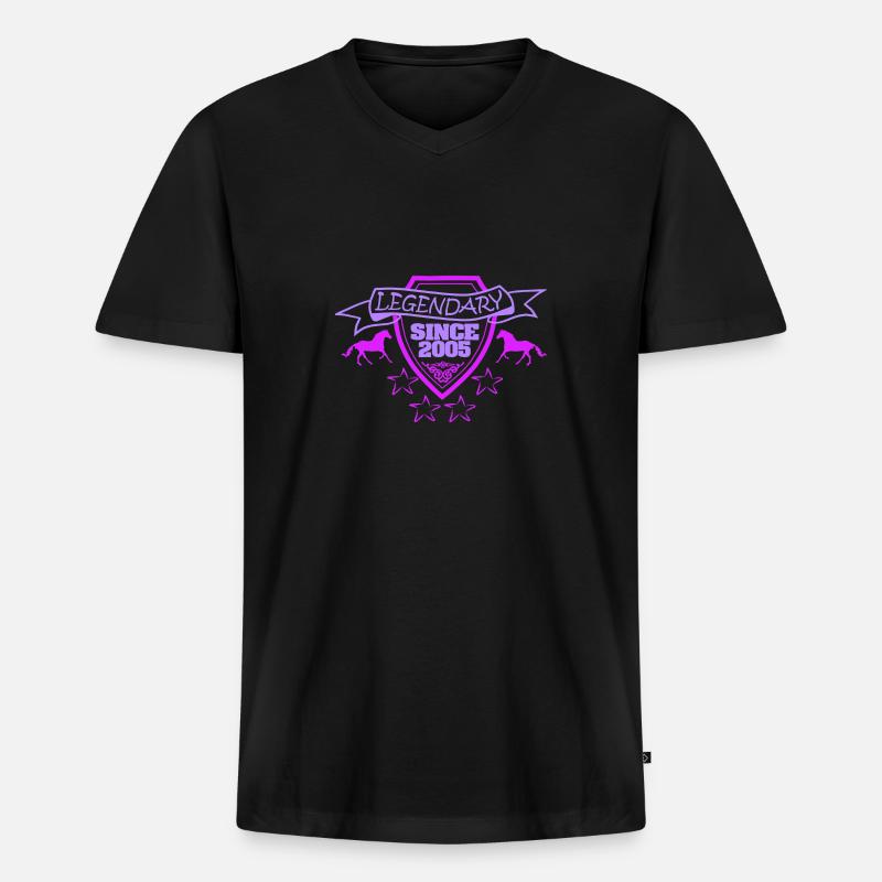 2005 - Männer Premium Bio T-Shirt mit V-Ausschnitt - Schwarz