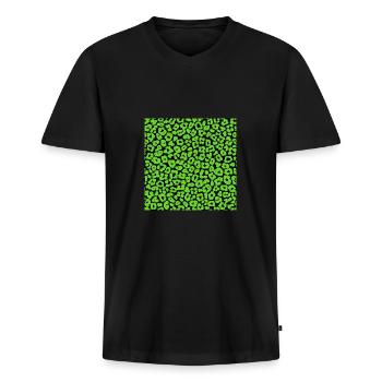 Peau d'animal avec style de couleur africaine - T-shirt encolure en V Premium bio Homme - noir - Devant - Nico (187cm)