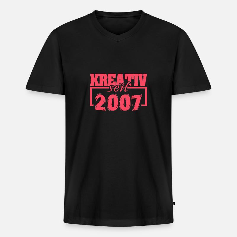 seit 2007 - Männer Premium Bio T-Shirt mit V-Ausschnitt - Schwarz