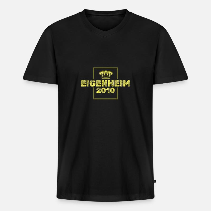 2010 - Männer Premium Bio T-Shirt mit V-Ausschnitt - Schwarz