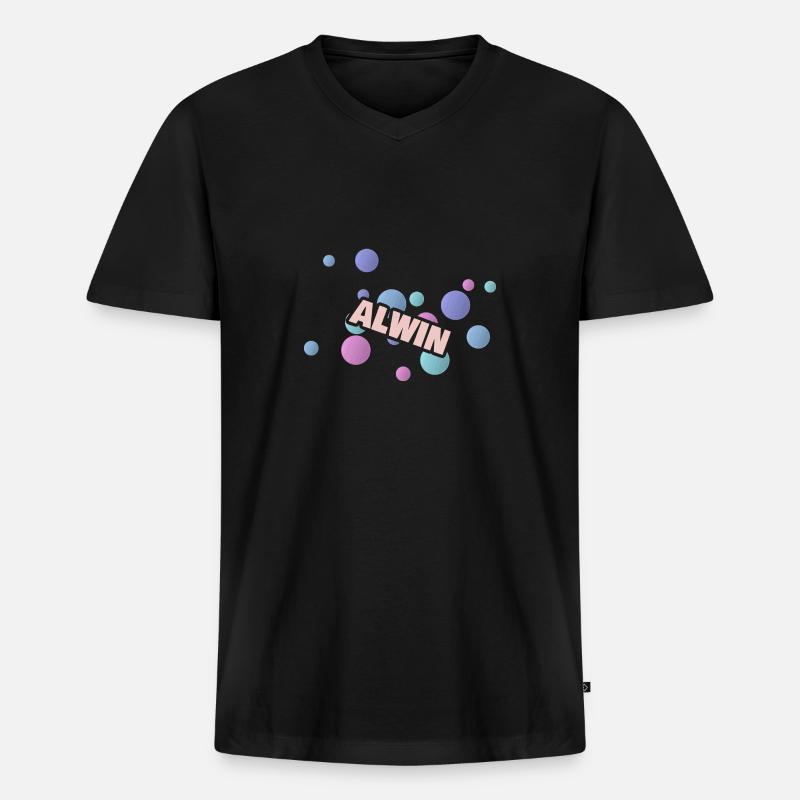 Geschenk Alwin - Männer Premium Bio T-Shirt mit V-Ausschnitt - Schwarz