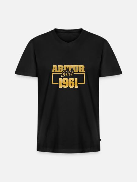 Abiturient 1961 - Männer Premium Bio T-Shirt mit V-Ausschnitt - Schwarz