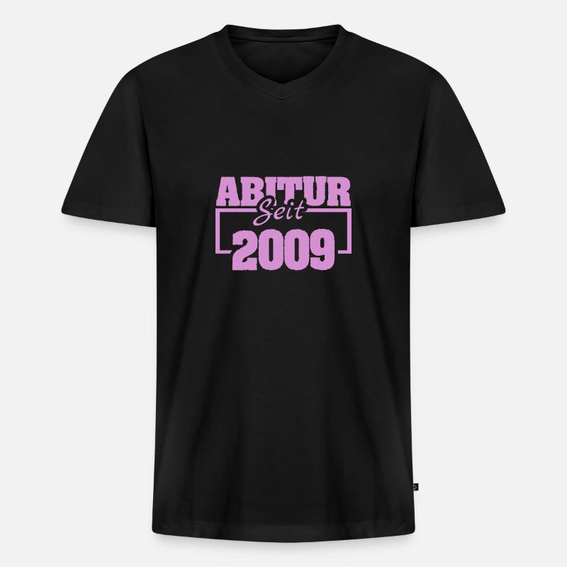 2009 - Männer Premium Bio T-Shirt mit V-Ausschnitt - Schwarz