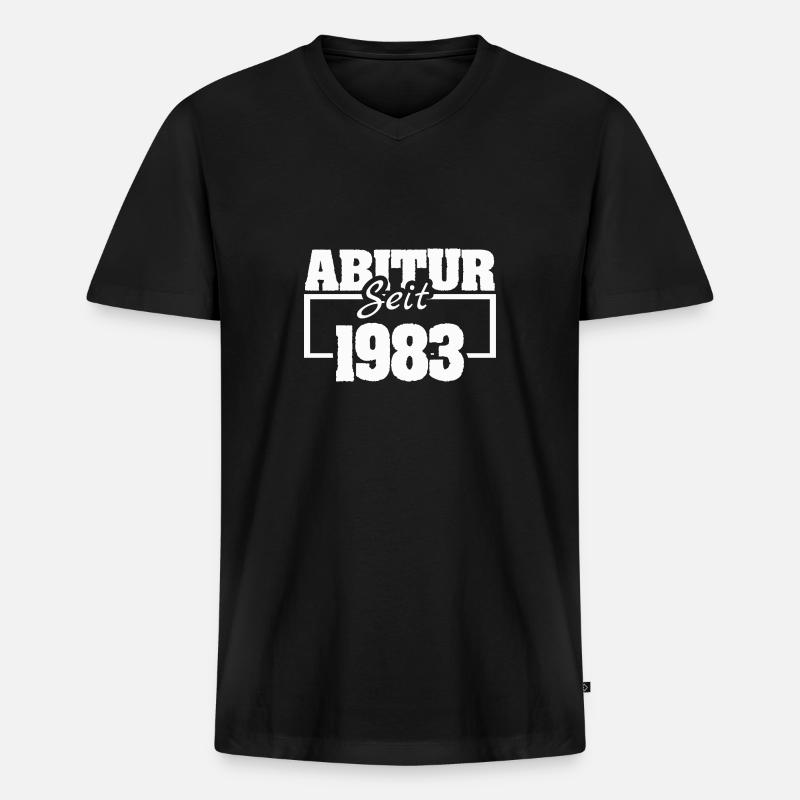 1983 - Männer Premium Bio T-Shirt mit V-Ausschnitt - Schwarz