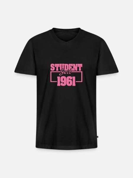 seit 1961 - Männer Premium Bio T-Shirt mit V-Ausschnitt - Schwarz