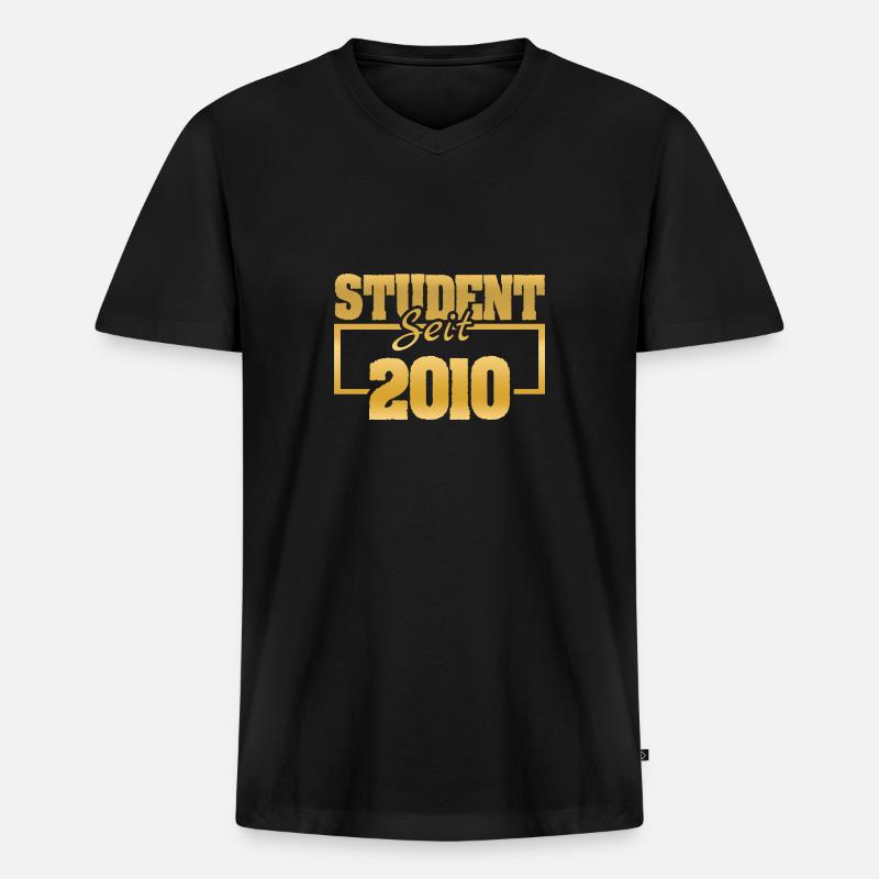 seit 2010 - Männer Premium Bio T-Shirt mit V-Ausschnitt - Schwarz