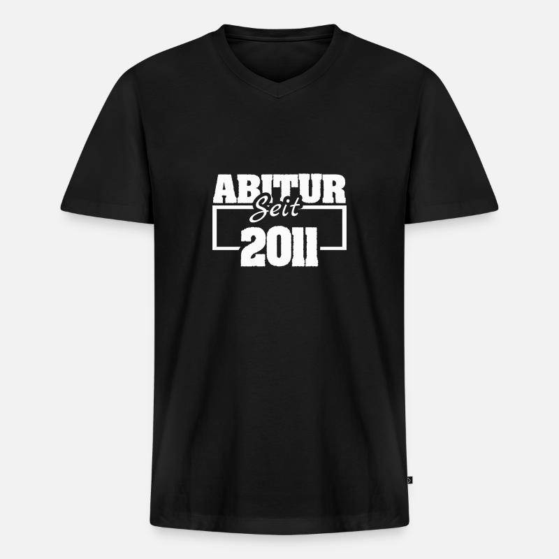 2011 - Männer Premium Bio T-Shirt mit V-Ausschnitt - Schwarz