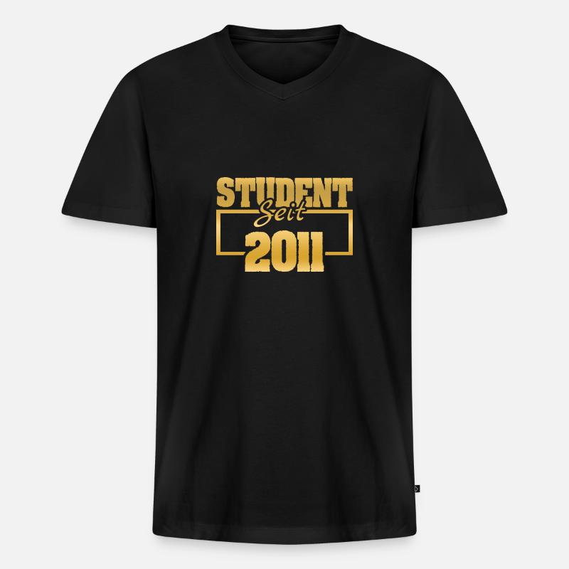 2011 - Männer Premium Bio T-Shirt mit V-Ausschnitt - Schwarz