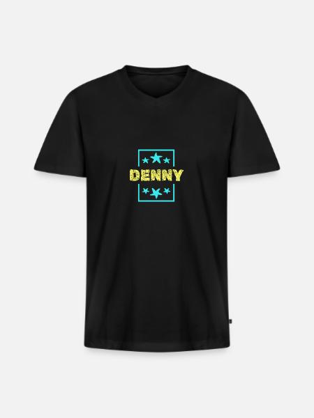 Denny Denny - Men's Premium Organic T-shirt with V-neck - black