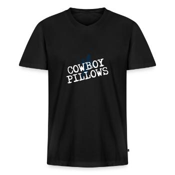 Cowboy Pillows Southern Girl Texas Lady Funny - Men's Premium Organic T-shirt with V-neck - black - Front - Nico (187cm)