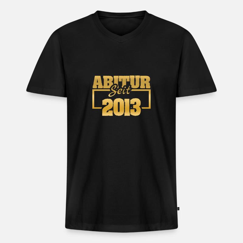 Abschlussklasse 2013 - Männer Premium Bio T-Shirt mit V-Ausschnitt - Schwarz