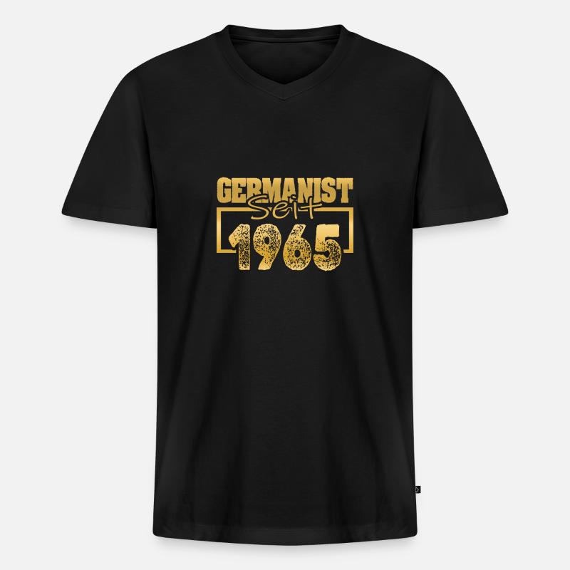 Studium 1965 - Männer Premium Bio T-Shirt mit V-Ausschnitt - Schwarz