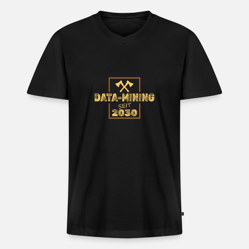 2030 - Männer Premium Bio T-Shirt mit V-Ausschnitt - Schwarz