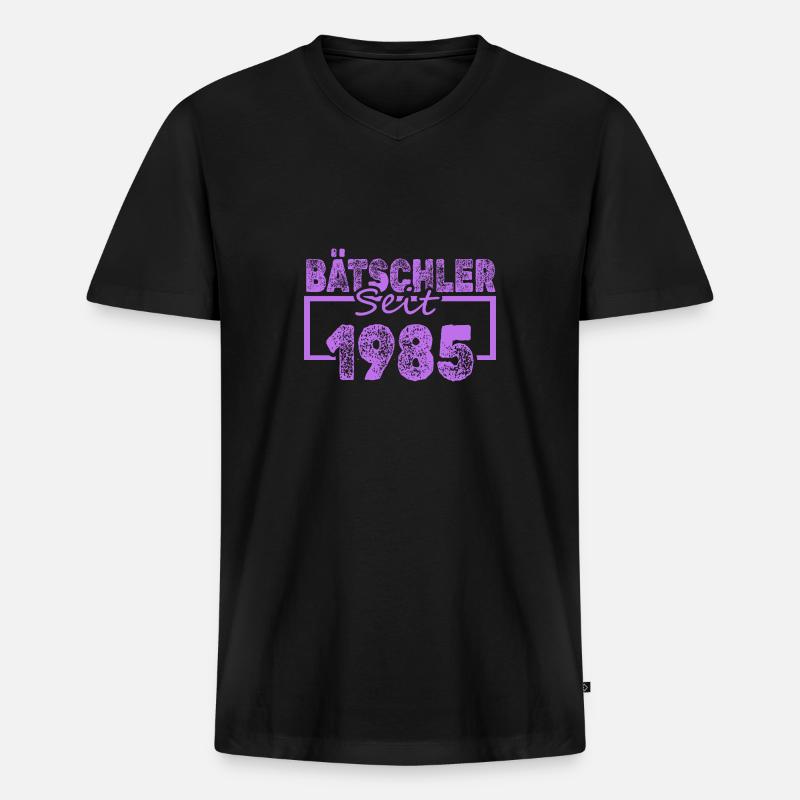 Spruch 1985 - Männer Premium Bio T-Shirt mit V-Ausschnitt - Schwarz