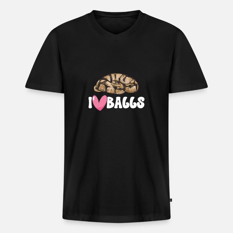 Ball Python Snake King Python - Men's Premium Organic T-shirt with V-neck - black