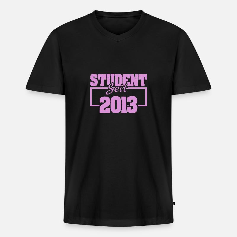seit 2013 - Männer Premium Bio T-Shirt mit V-Ausschnitt - Schwarz