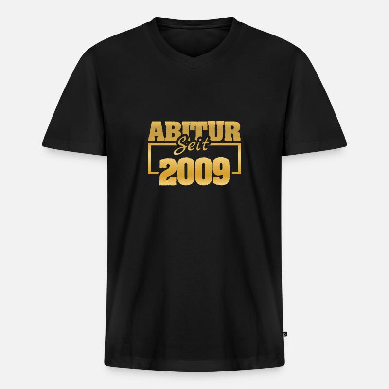 2009 - Männer Premium Bio T-Shirt mit V-Ausschnitt - Schwarz