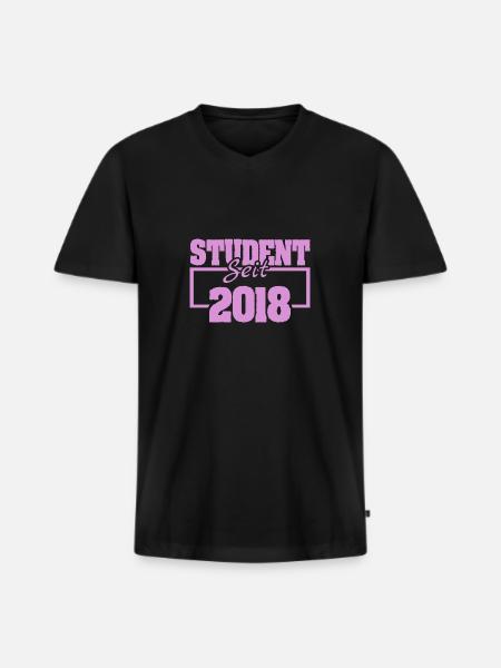 since 2018 - Men's Premium Organic T-shirt with V-neck - black