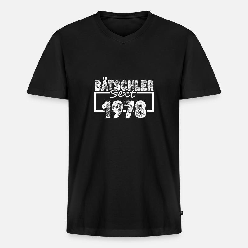 1978 - Männer Premium Bio T-Shirt mit V-Ausschnitt - Schwarz