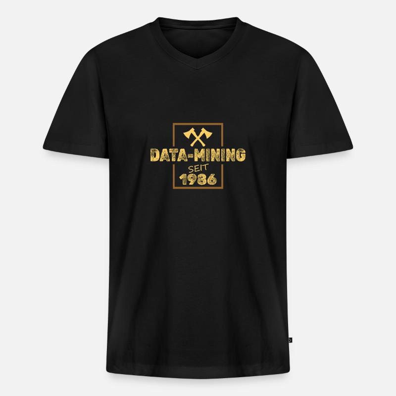 1986 - Männer Premium Bio T-Shirt mit V-Ausschnitt - Schwarz