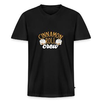 Cinnamon roll - Men's Premium Organic T-shirt with V-neck - black - Front - Nico (187cm)