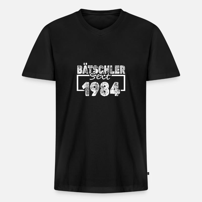 Spruch 1984 - Männer Premium Bio T-Shirt mit V-Ausschnitt - Schwarz