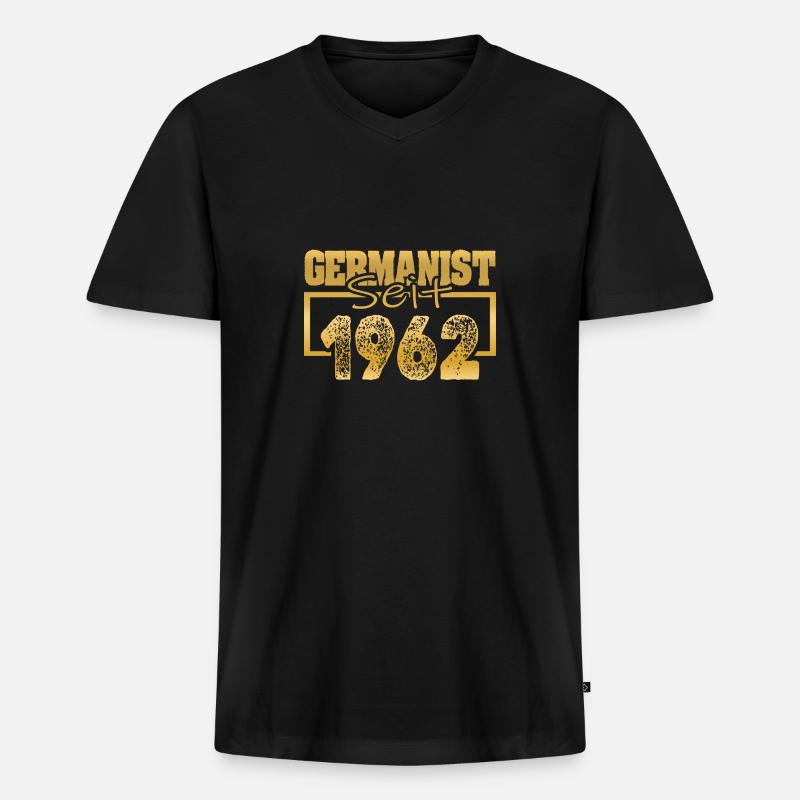 Uni 1962 - Männer Premium Bio T-Shirt mit V-Ausschnitt - Schwarz