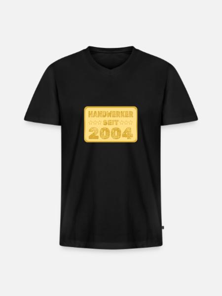 seit 2004 - Männer Premium Bio T-Shirt mit V-Ausschnitt - Schwarz
