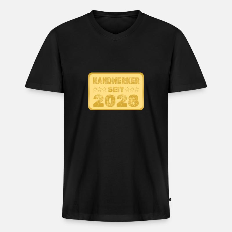 2028 2028 - Männer Premium Bio T-Shirt mit V-Ausschnitt - Schwarz